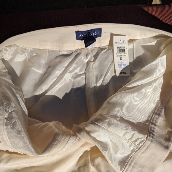 Ann Taylor lined wool cream dress slacks size 8 - Picture 3 of 9